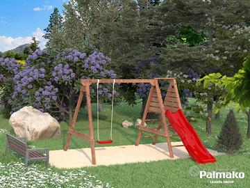 Altalena doppia in legno JONAS, NUOVA impregnata