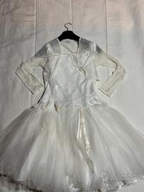 Vestito comunione effetto sposa + copri spalle