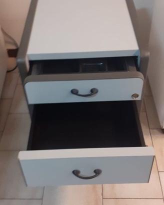 Cassettiera da ufficio con ruote - grigia
