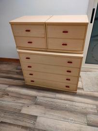 set cassettiera più comodini