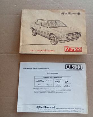 Alfa Romeo 33 1.3 1.5 Quadrifoglio USO MANUTENZION