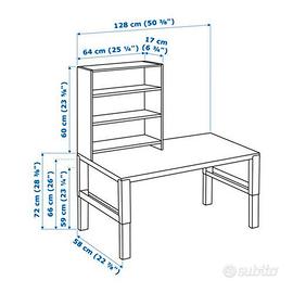 scrivania bianca e verde Ikea