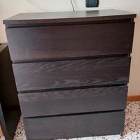 IKEA wengè Cassettiera 4 cassetti MALM