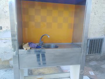 Lavabo acciaio completo per gelateria o bar