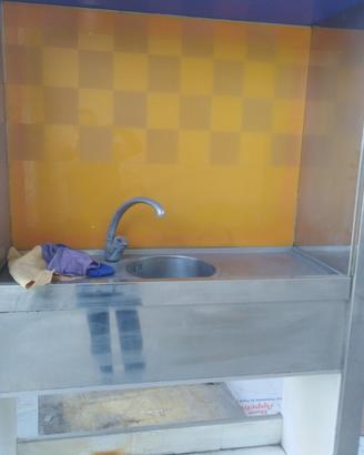 Lavabo acciaio completo per gelateria o bar