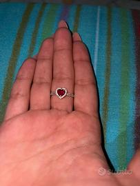 Anello pandora cuore rosso
