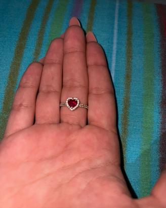 Anello pandora cuore rosso