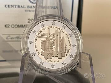 Moneta commemorativa 2024 cipro 2 euro Adesione UE