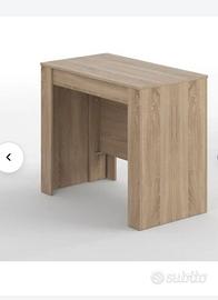 Tavolo consolle allungabile colore rovere