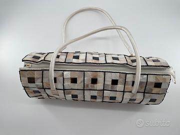 Borsa artigianale fatta a mano - madreperla e raso