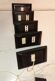 Biticino placche Magic nere complete lotto 5 pz.