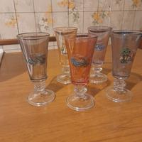 bicchieri liquore colorati anni 70 