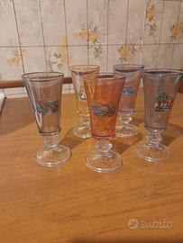 bicchieri liquore colorati anni 70 