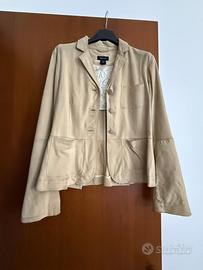 Gant Giacca Pelle Scamosciata Beige - Taglia M