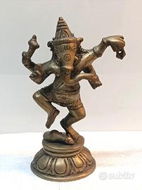 GANESH DIVINITÀ INDÙ, STATUETTA IN OTTONE 24 CM