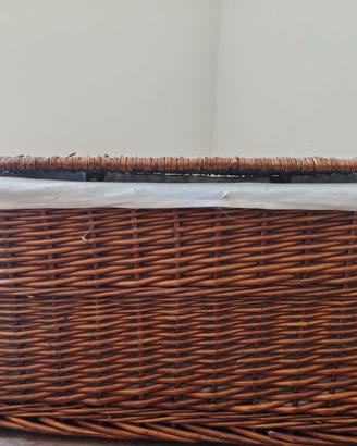 Cesto Baule in Vimini con Coperchio 