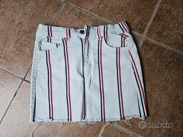 minigonna jeans bianca 