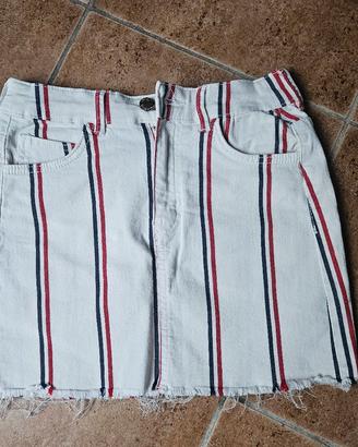 minigonna jeans bianca 