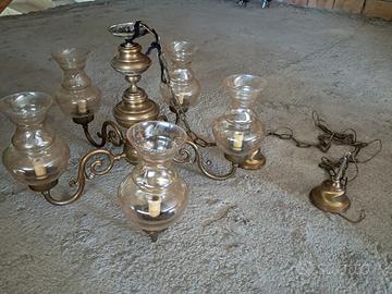 lampadario in ottone