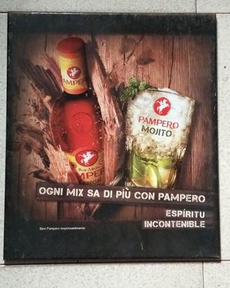targa pubblicitaria in metallo Pampero Mojito