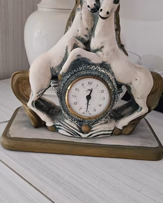 Orologio da tavolo vintage due cavalli..