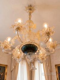 lampadario in vetro soffiato di Murano