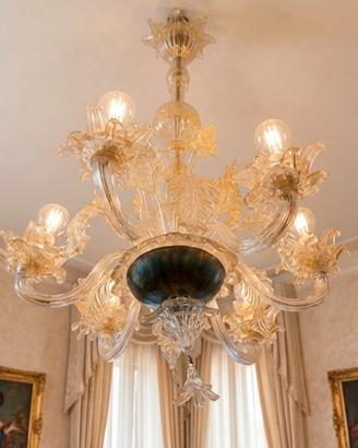 lampadario in vetro soffiato di Murano