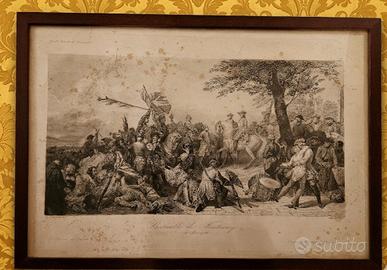Incisione Battaglia di Fontenoy - XIX sec. 