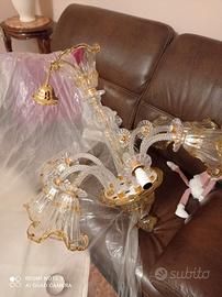 Lampadario in vetro di murano a 8 luci