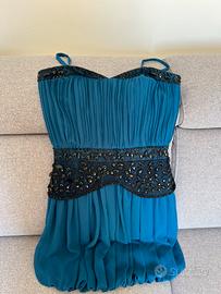 Abito elegante blu petrolio