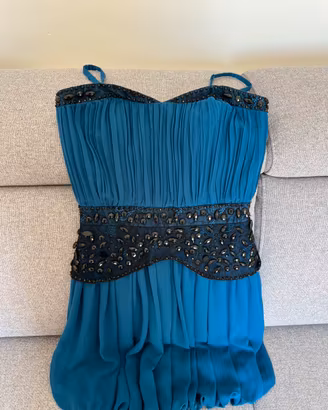Abito elegante blu petrolio