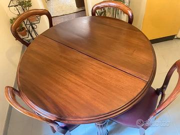 Tavolo da club inglese allungabile con 6 sedie