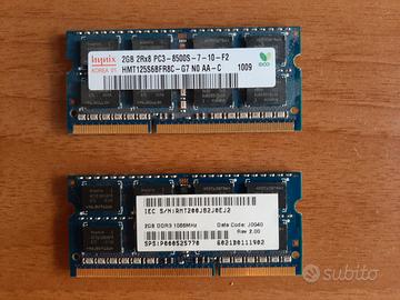 RAM SO-DIMM Hynix 4GB 2x2GB PC3-8500 DDR3 1066 MHz