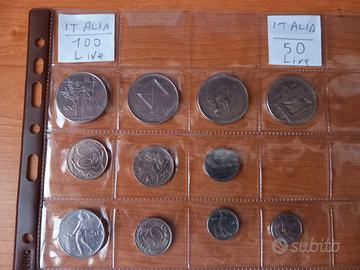 serie completa 50 Lire e 100 Lire  ( 11 monete)