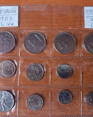 serie completa 50 Lire e 100 Lire  ( 11 monete)