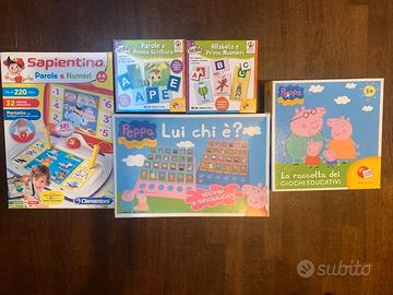 Set  5 giochi  peppa pig e giochi apprendimento