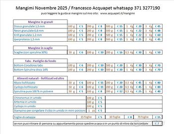 Mangimi per pesci d'acquario