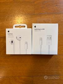 Apple nuovo cavo USB e cuffie