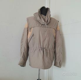 Giaccone tortora, trapuntato, colletto alto, M/L d