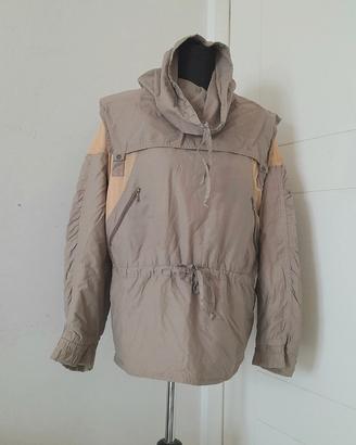 Giaccone tortora, trapuntato, colletto alto, M/L d