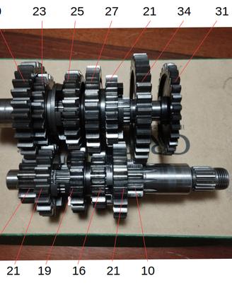 Ingranaggi cambio completo motore Rotax 123