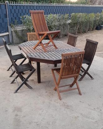 tavolo con sedie da esterno