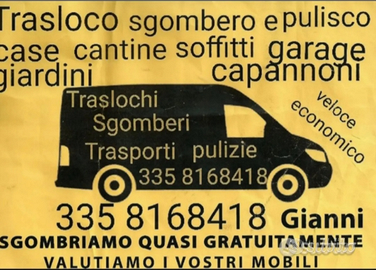 Sgomberi traslochi trasporti .pulizi
