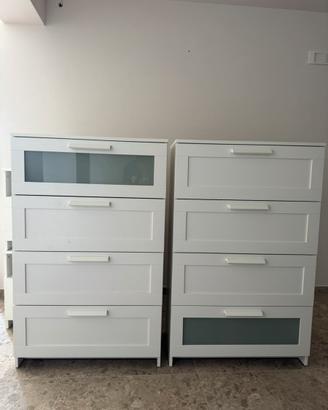 2 cassettiere con 4 cassetti brimnes