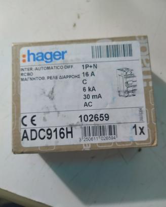 Differenziale magnetotermico 1pn 16a 6k