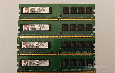 4 moduli Kingston DDR2 KCM633 1GB 800MHz PC2 6400