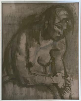Quadro disegno maestro Gino Moro 1961 Milano