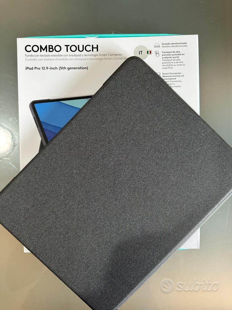 Logitech Combo Touch Custodia con Tastiera per iPad Pro 12,9 pollici (5a  gen - 2021) - Tastiera Retroilluminata Rimovibile, Trackpad Click-Anywhere,  Smart Connector -Sabbia