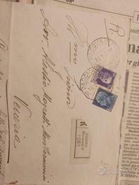 Busta viaggiata 1937 Padova – Venezia con francobo