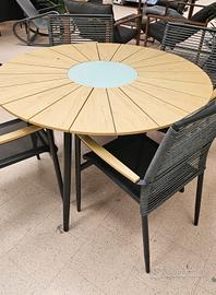 Tavolo Tondo Giardino da 120cm con 4 Sedie 